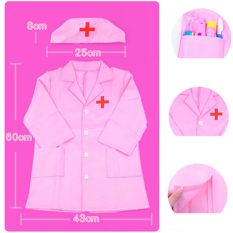 DISKON BAJU DOKTER ANAK KOSTUM PROFESI BERMAIN MEDICAL DOKTER BAJU DOKTER KECIL ANAK PEREMPUAN