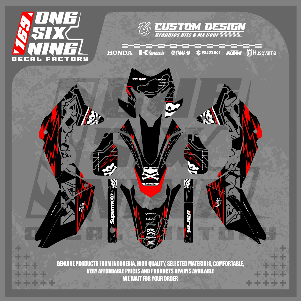 Decal Crf 150l Premium Chrome Silver - Free Custom Design