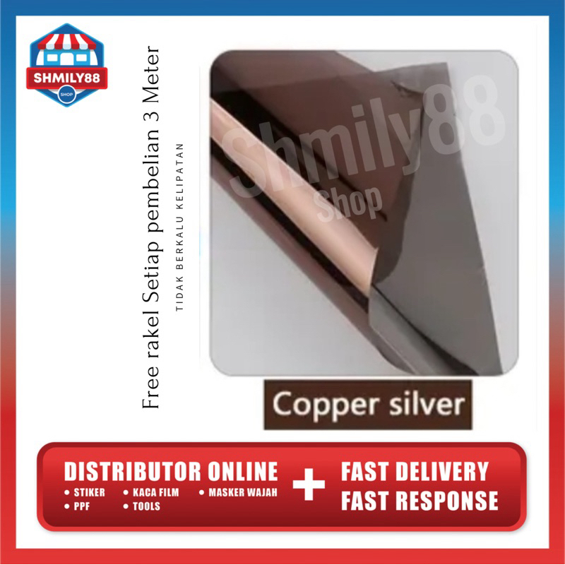 Kaca Film One Way Coklat Silver Brown Kaca Film Fashion Untuk Mobil Gedung Harga 1pcs 152cm X 50cm