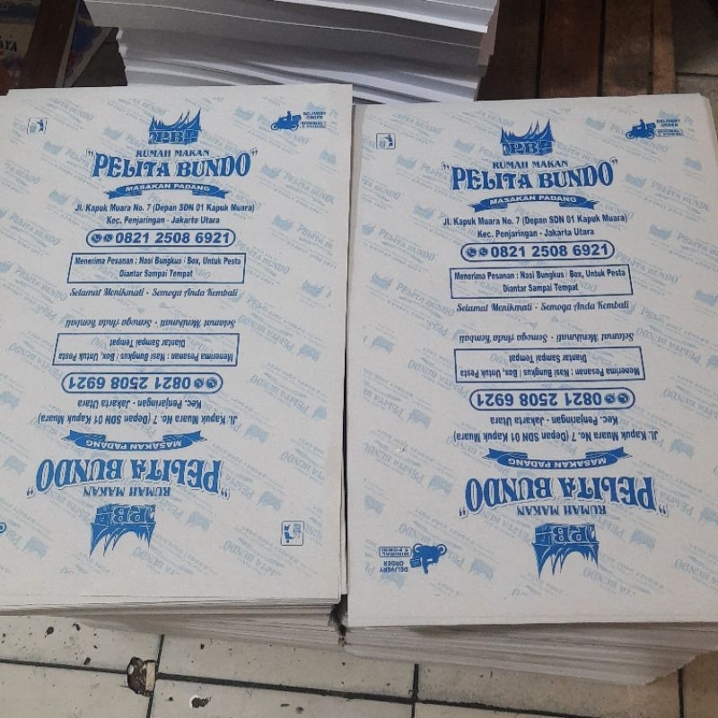 Kertas Bungkus Nasi Padang Custom