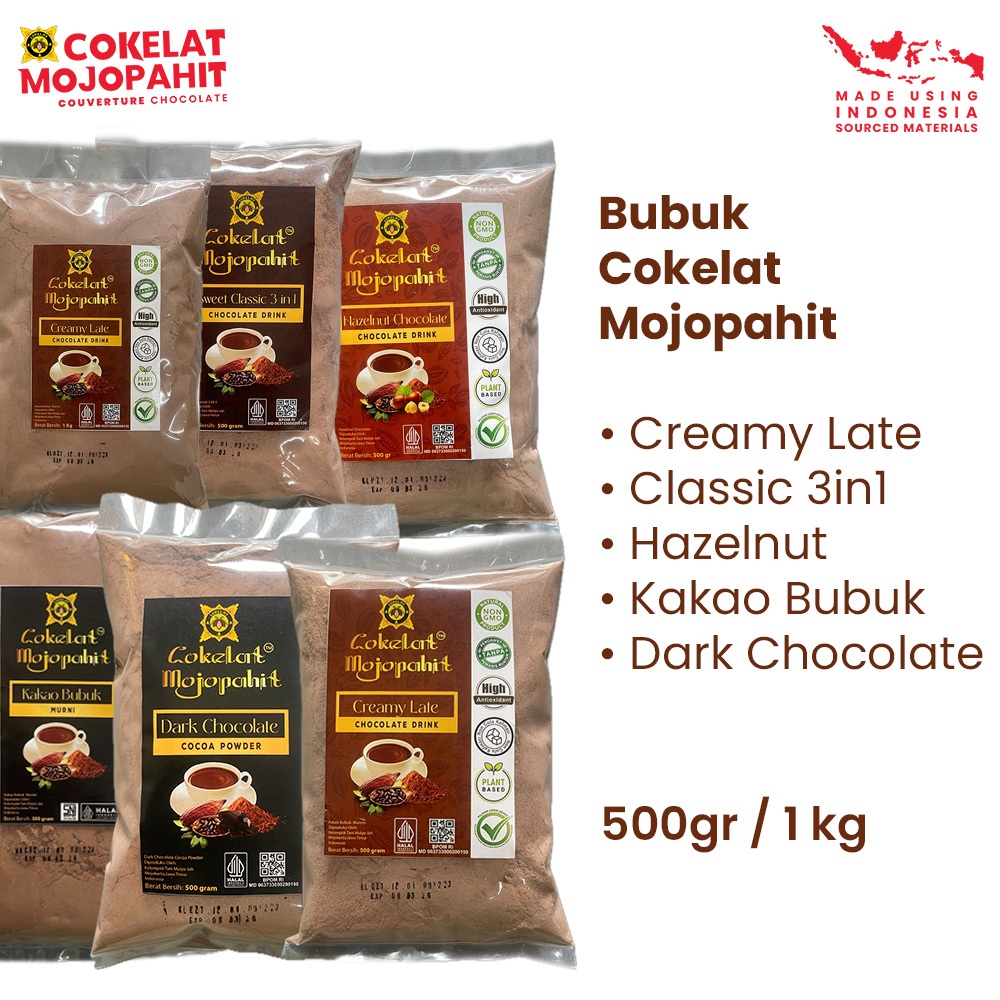 

Cokelat Mojopahit | Bubuk Cokelat | Kakao Bubuk Murni | Cocoa Powder | 5 Variant 500 gram / 1 kg