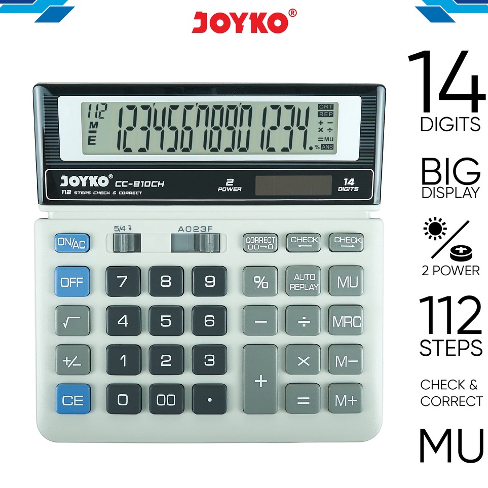 

Dapatkan Calculator Kalkulator Joyko CC-810CH 14 Digits Check Correct