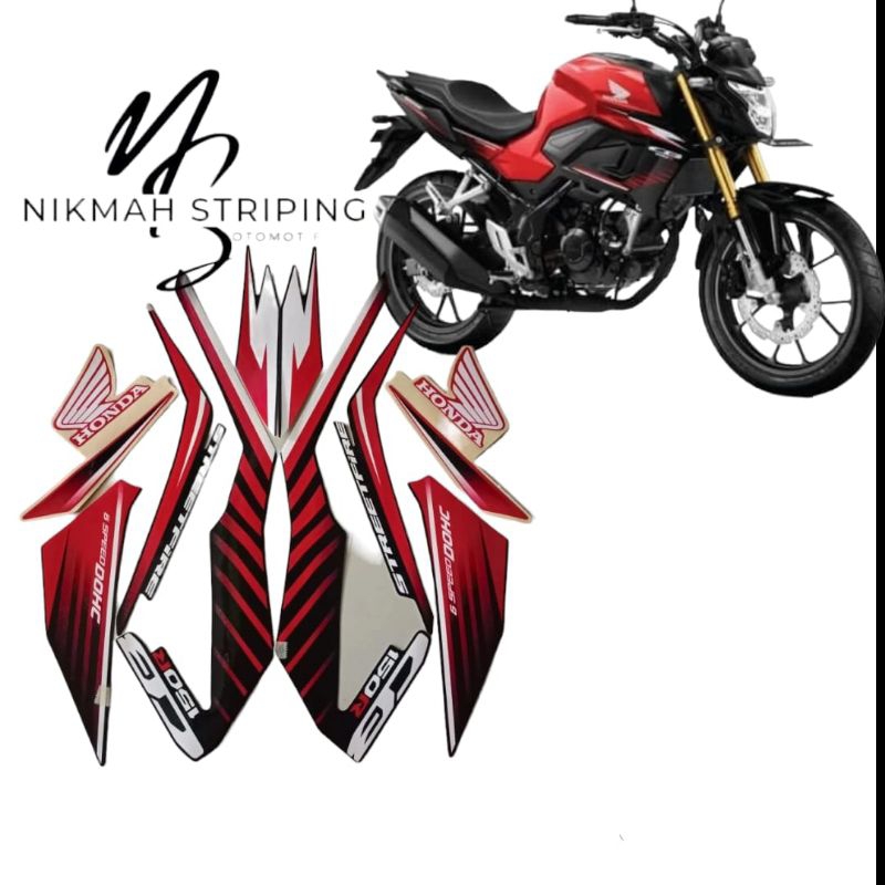 Striping Stiker List Honda Cb 150r Streetfire hitam merah 2021 2022 2023