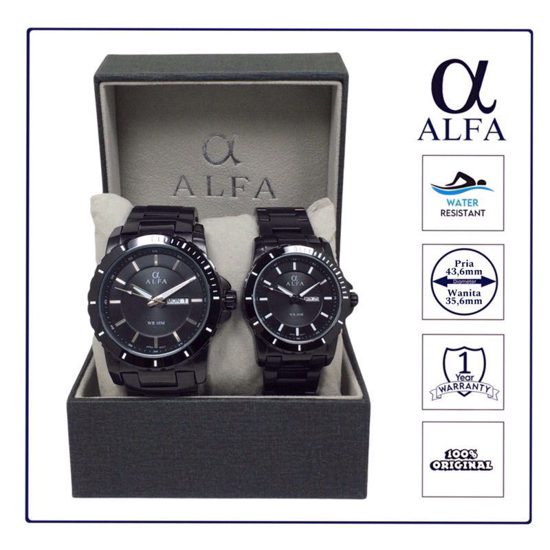 ALFA Jam Tangan Couple Sport Tahan Air 99019 Original