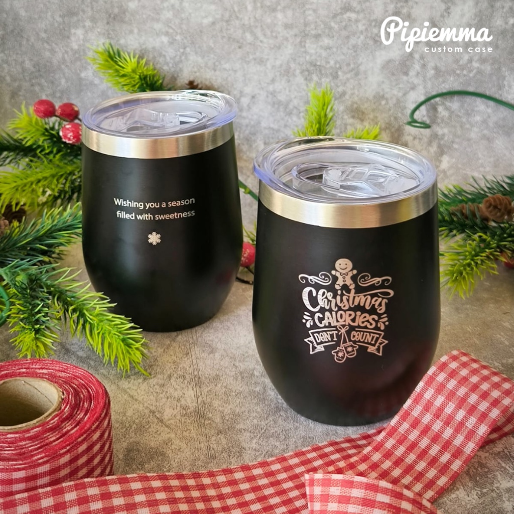 Christmas Mug Kado Grafir Tulisan Stainless Tumbler Coffee Mug Custom Kado Natal Gift