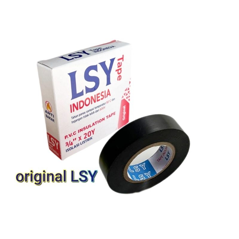 

isolasi listrik original LSY TAPE / PVC solasi kabel warna hitam ( CBM )