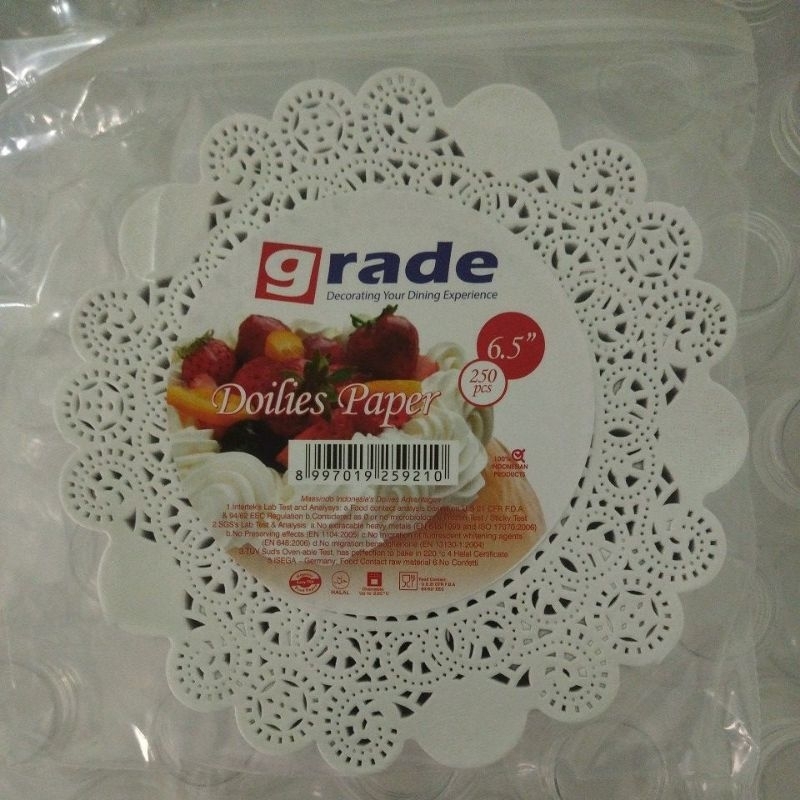 Doilies Paper Kertas Renda Hiasan Dekorasi Grade 6,5" isi 250 lembar