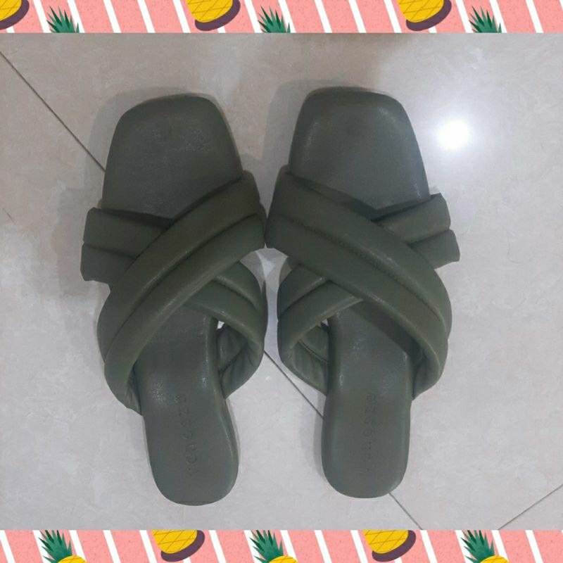 Green Puffy Sandal by Vanessa Angel