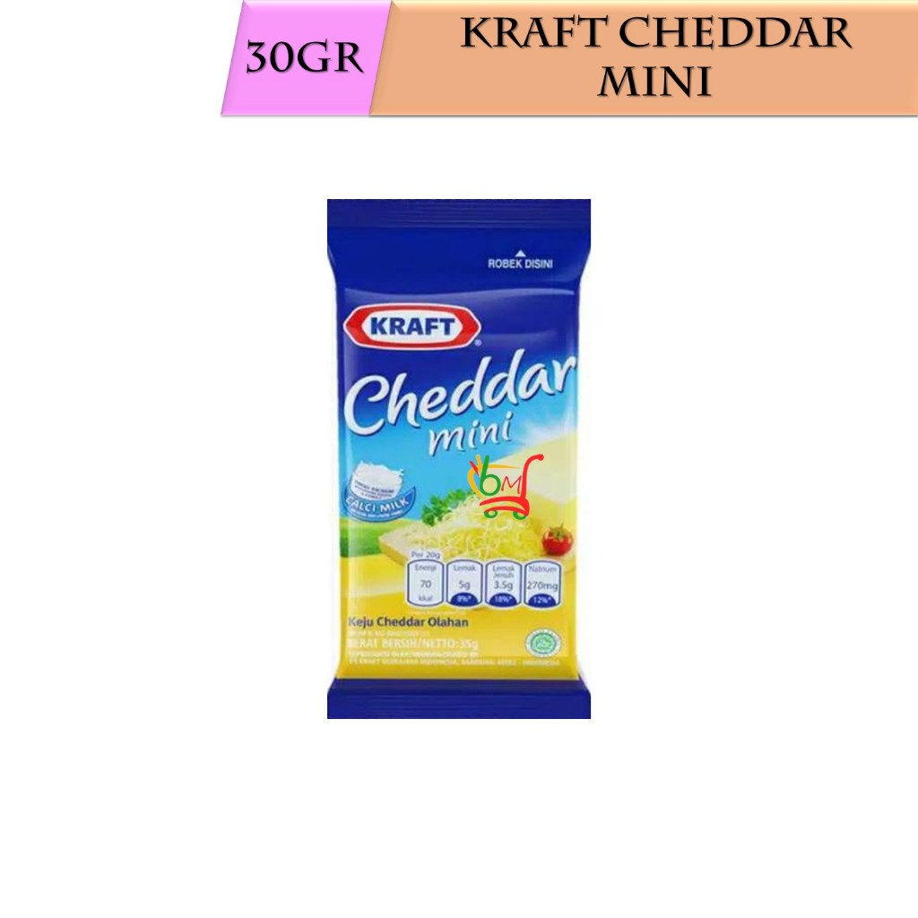 

Kraft Cheddar Mini Keju Balok Kemasan 30gr