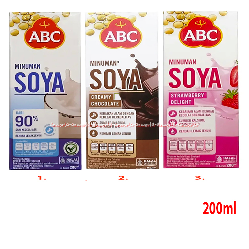 

ABC Minuman Soya 200ml 90% Original Creamy Choco Strawberry Delight Susu Kedelai