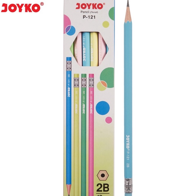 

★★★★ (PERLUSIN) Pencil Pensil Joyko P-121 2B 1 Box 12 Pcs