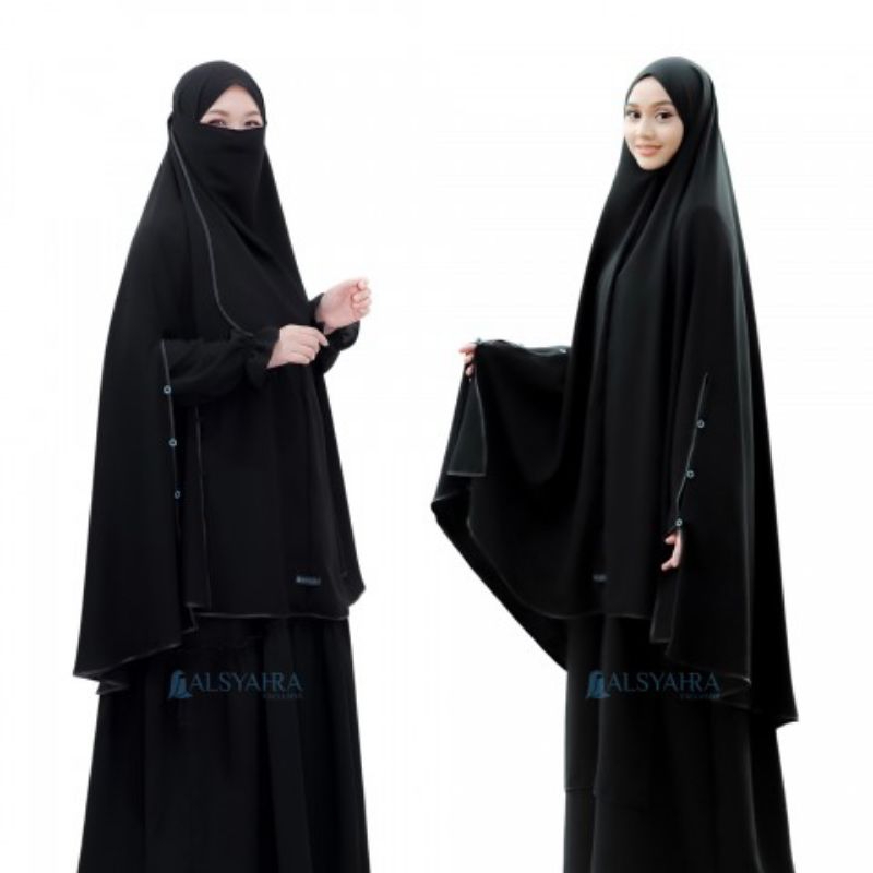 Khimar Handsplit Raudhah Jetblack Alsyahra