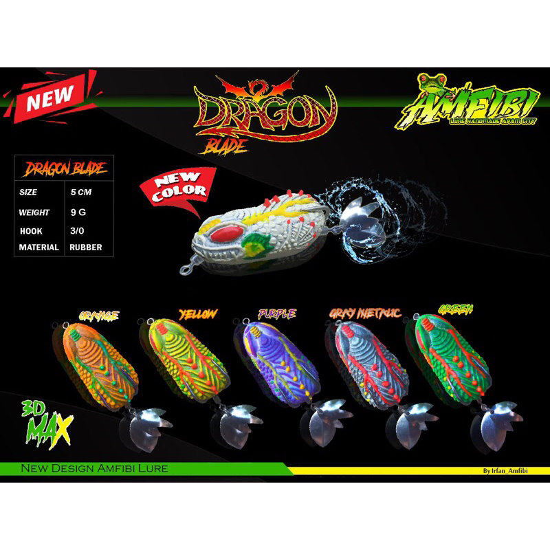 UMPAN CASTING/UMPAN MANCING GABUS/LURE/SOFT FROG AMFIBI NEW NAGA BLADE 3D