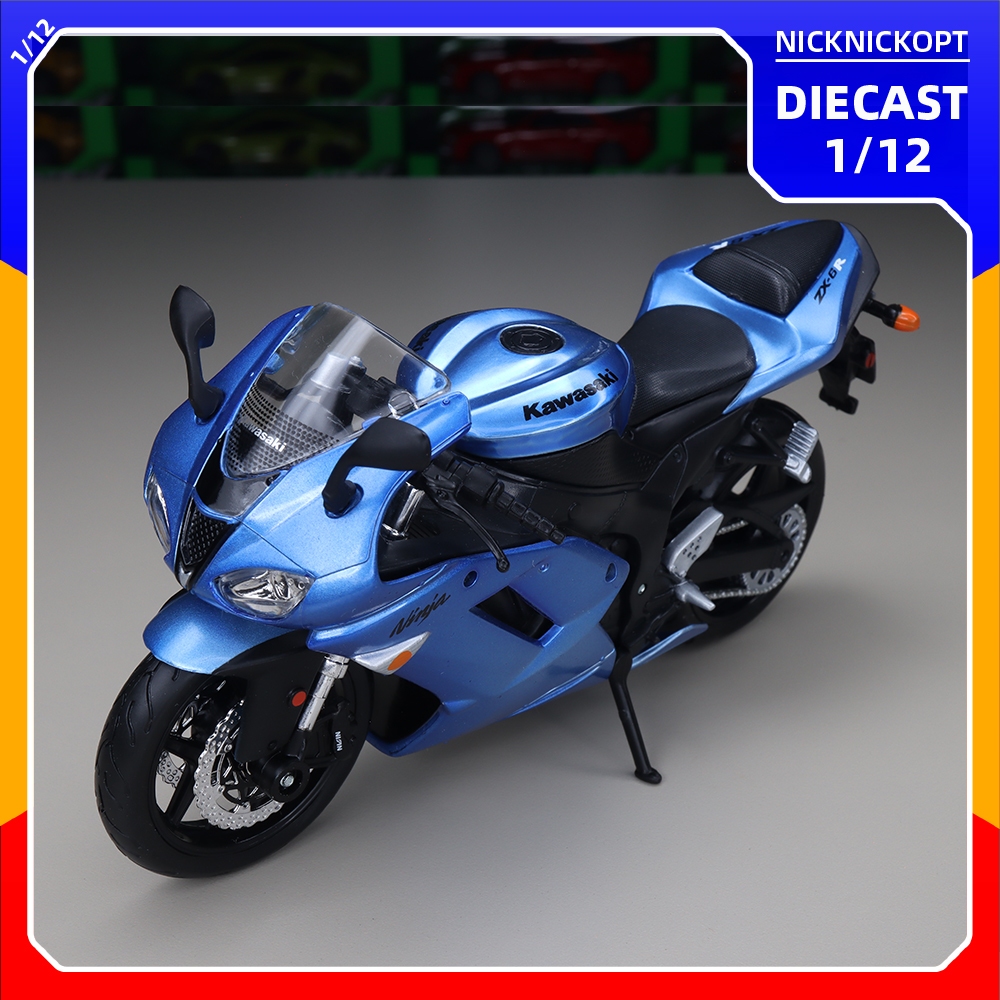 Maisto 1:12 kawasaki ninja ZX-6R blue Diecast Skala Mainan Koleksi Miniatur Motor