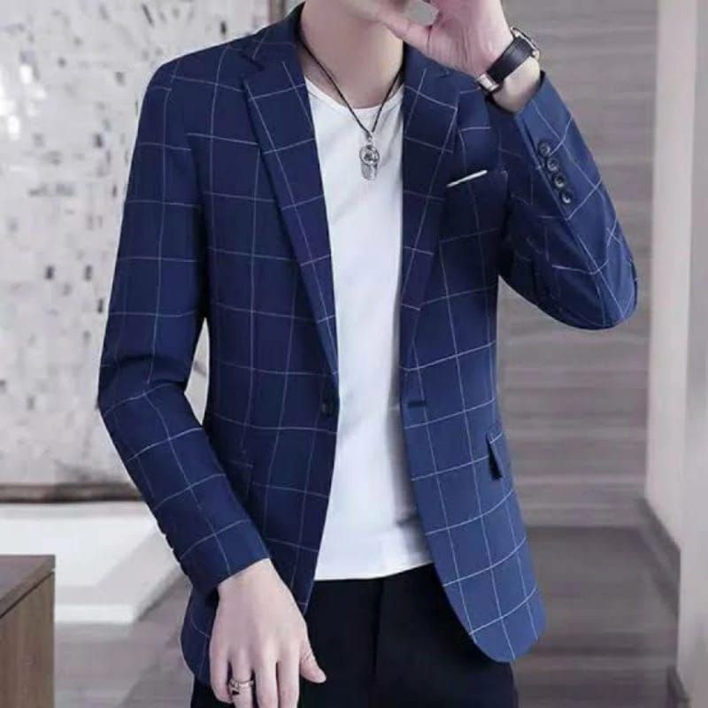 Jas Pria Kotak Kotak | Jas Korean Style