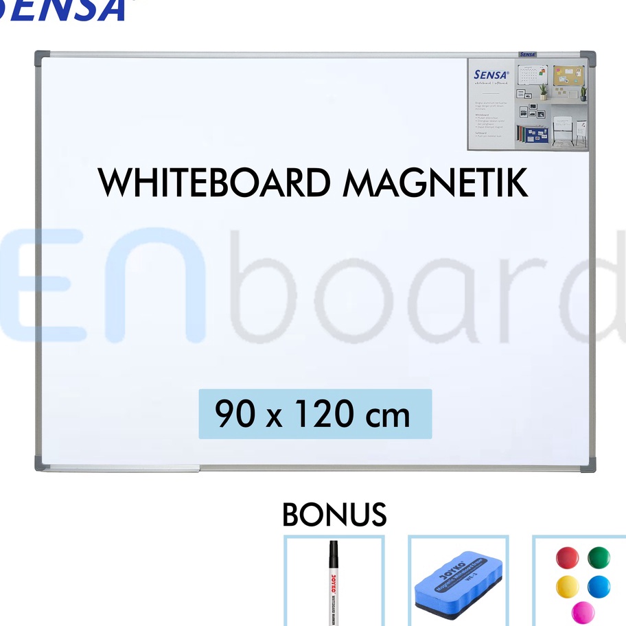 

★★★★ Papan Tulis Whiteboard / White Board Gantung Magnet Single Face Sensa 90 x 120 cm