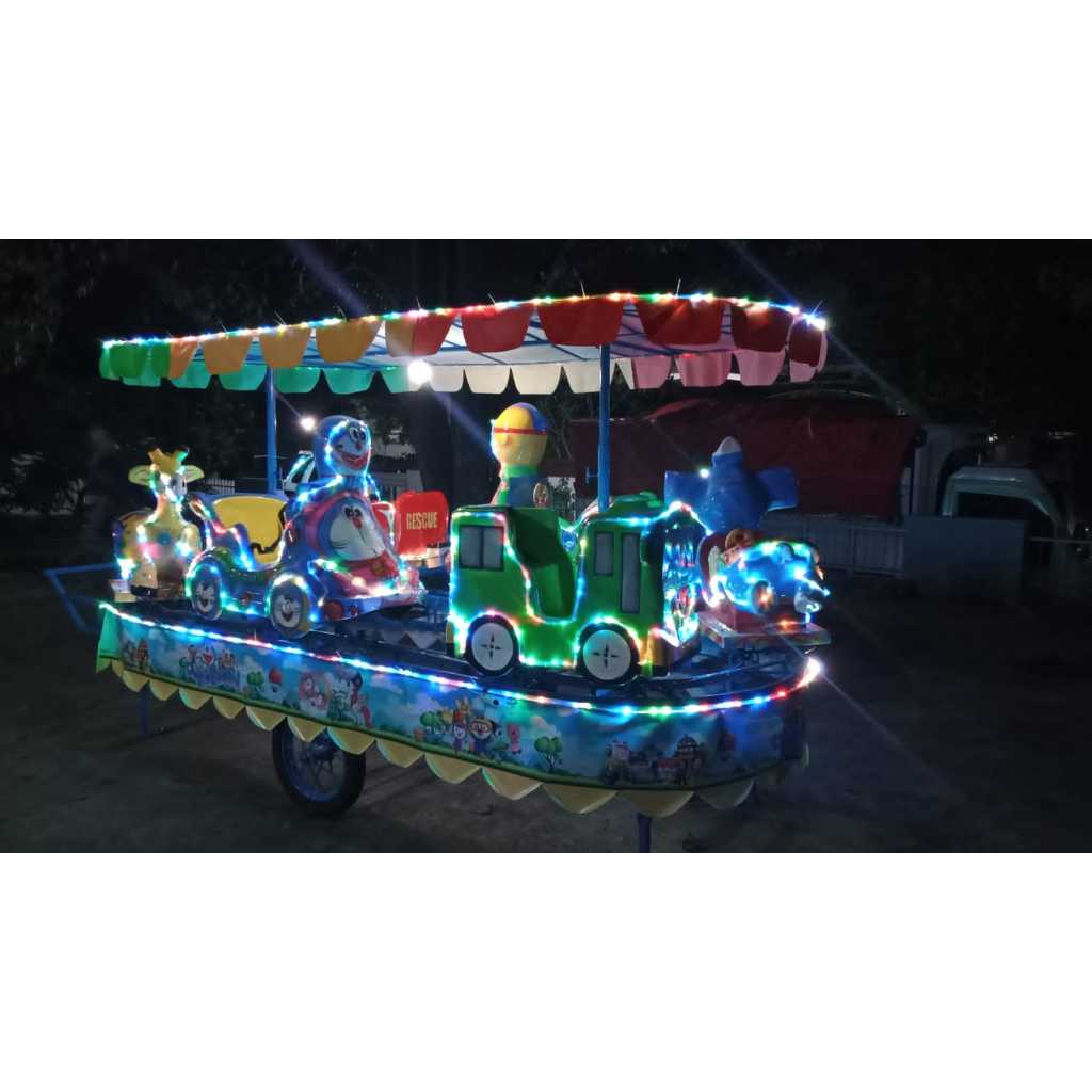 Odong Odong Kereta Panggung Karakter Kartun Robocar Tayo Isi 6