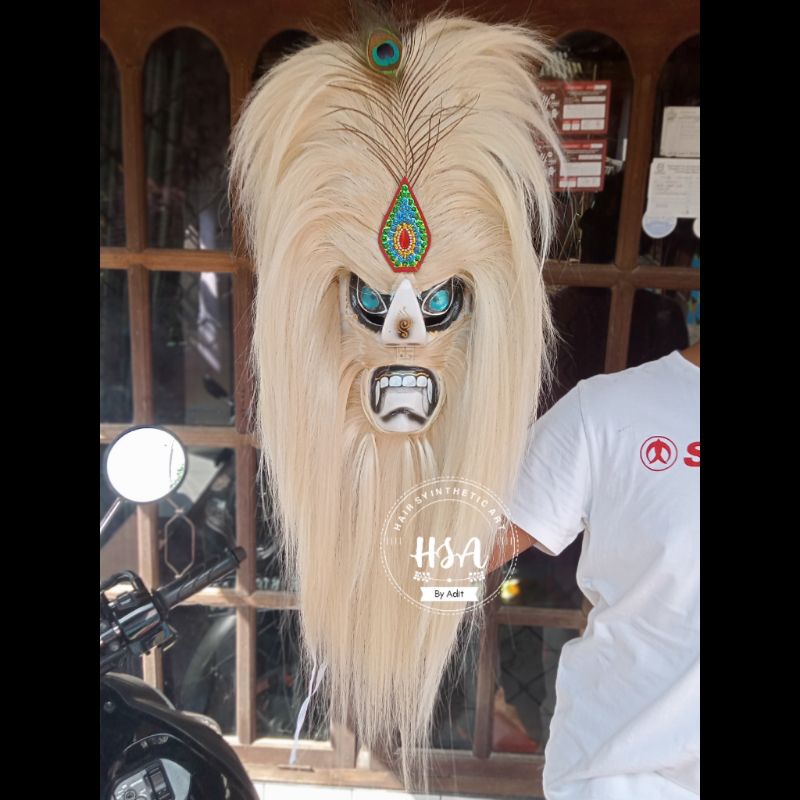 Topeng bujang ganong/ganongan mata kaca putih