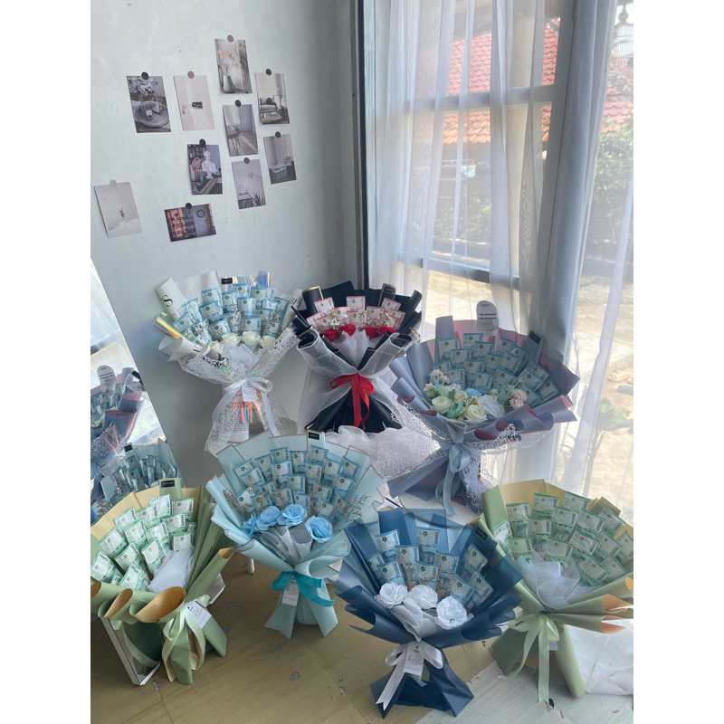 Buket bunga/Bunga Palsu/Buket uang/buket