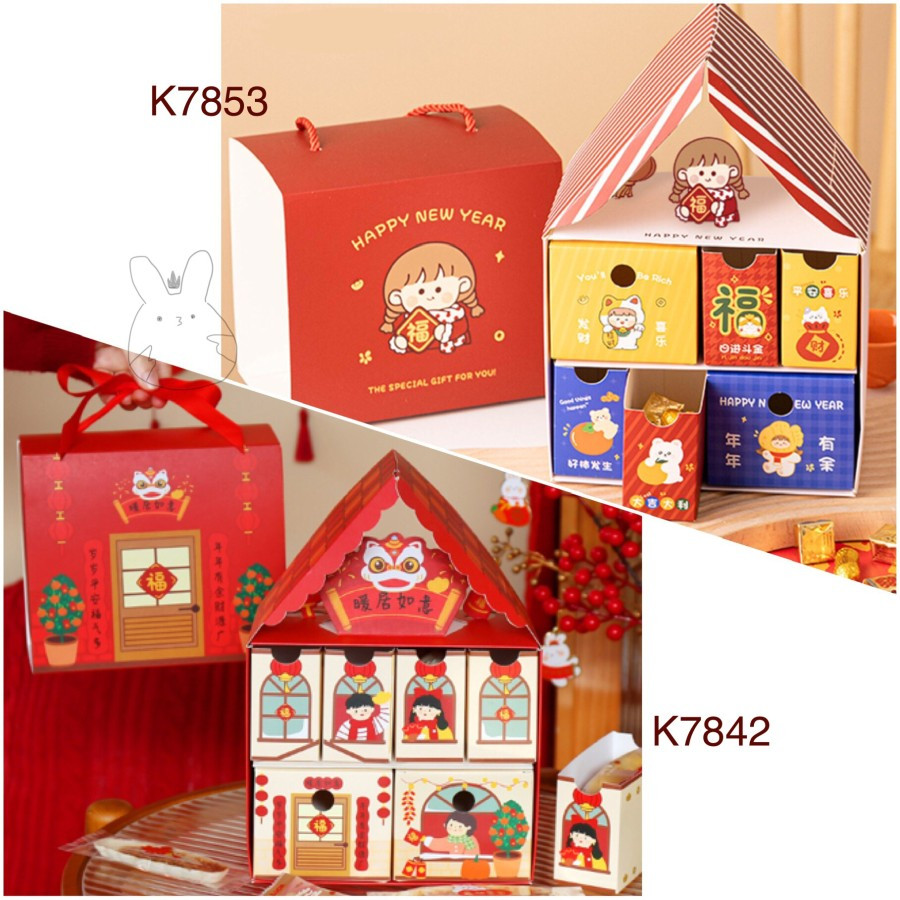 

Kotak Sincia 3d PREMIUM| K7842 K7853 Dus Imlek Box model Rumah