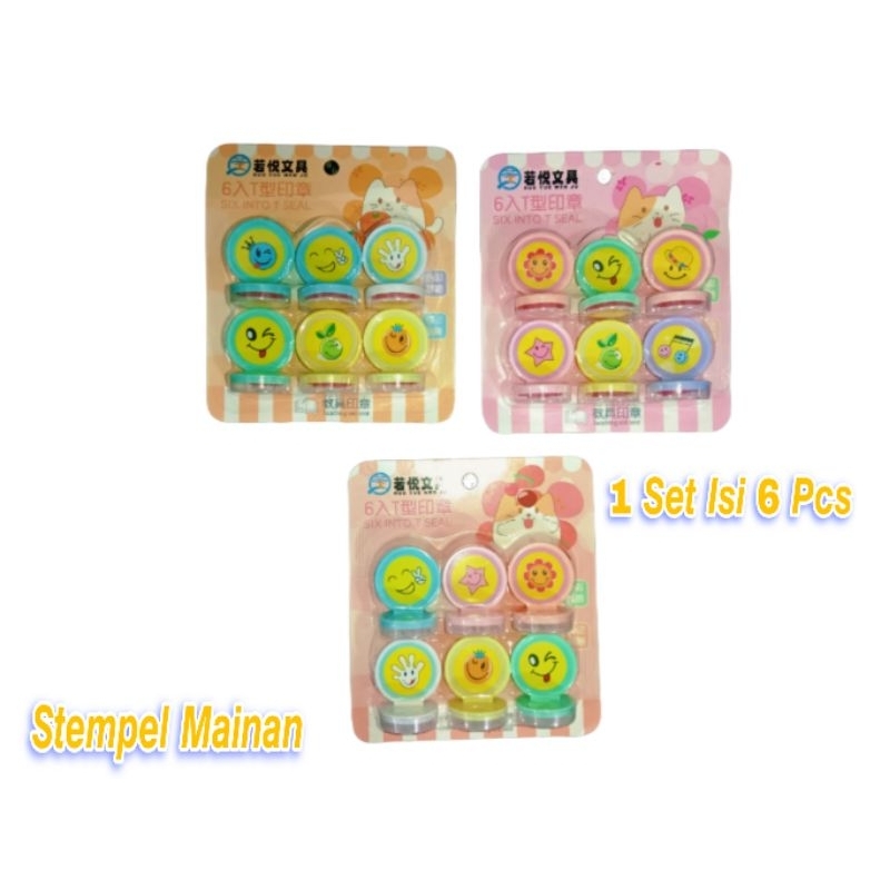 

Mainan Stempel Anak / Motif Emoticon 1 Set Isi 6