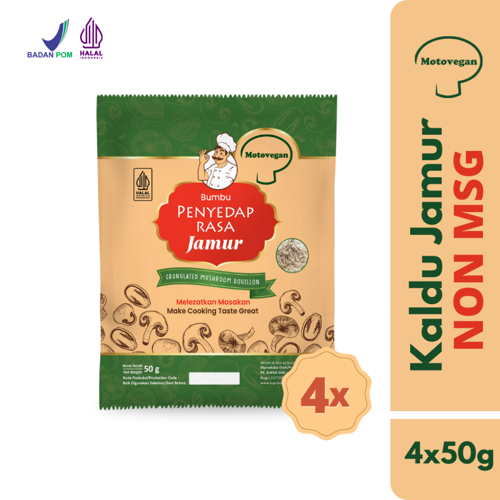 

Paket Kaldu Jamur Motovegan 200g (4 Sachet @50g)