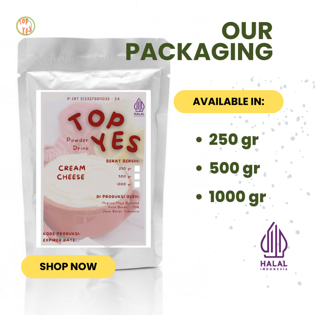 

Cheese Cream Powder / Bubuk Cheese Cream / Topping Cheese Cream 1 kg