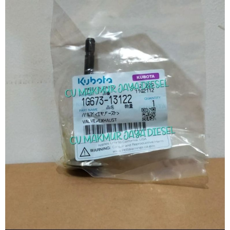 Valve Exhaust/Klep Api D1105 1G673-13122 Kubota