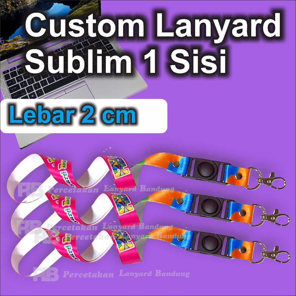 

Lanyard Custom Lebar 2cm Tali id Card Printing Sublimasi Desain Custom