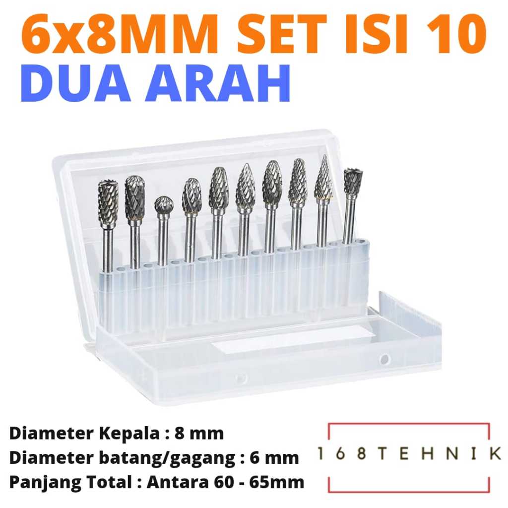 8X6 CARBIDE ROTARY  SET ISI 10 / 6X8 CARBIDE ROTARY  SET ISI 10 / MATA BOR TUNER / ROTARY BURR TUNER