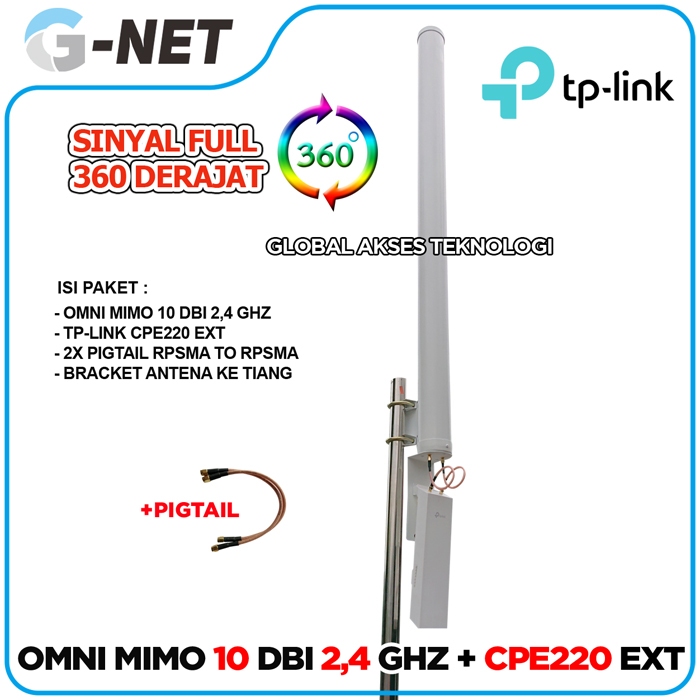 Antena penguat signal wifi alat usaha rt rw net wifi voucheran Omni Mimo GNET 10 DBi 2.4 GHz untuk r