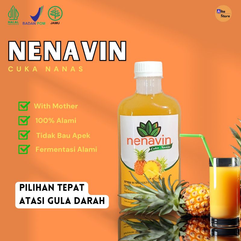 

NENAVIN Turunkan Kadar Gula Darah 100% Cuka Nanas Asli Membantu Mengurangi Kebas dan Kesemutan