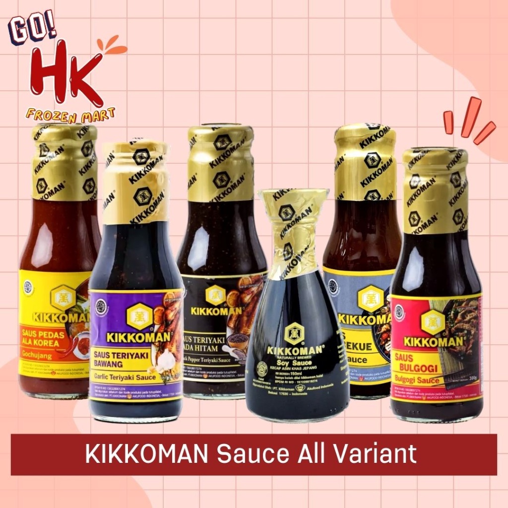 

Kikkoman All Varian Soy Sauce Bulgogi Garlic Teriyaki Blackpepper Gochujang Barbeque HK Frozen Mart