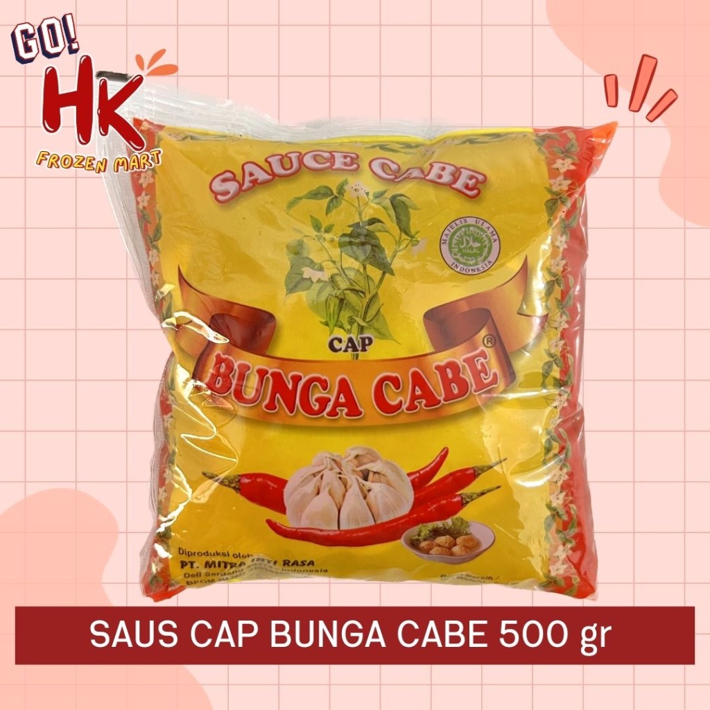 

Saus Cabe Cap Bunga Cabe 500gr | sambal chili pedas murah cilok jualan payung HK Frozen Mart