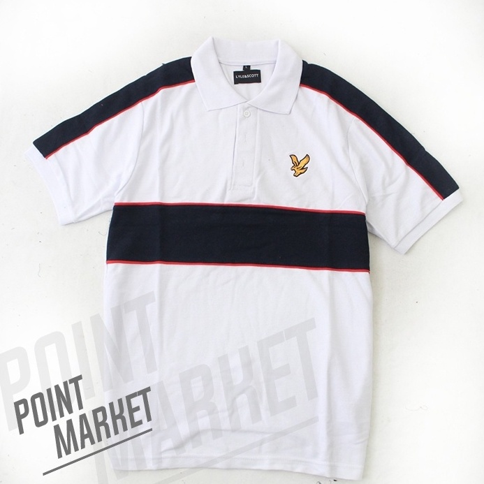 Original KAOS POLO SHIRT LYLE & SCOTT PUTIH NAVY PRIA FULL TAG PREMIUM buruan