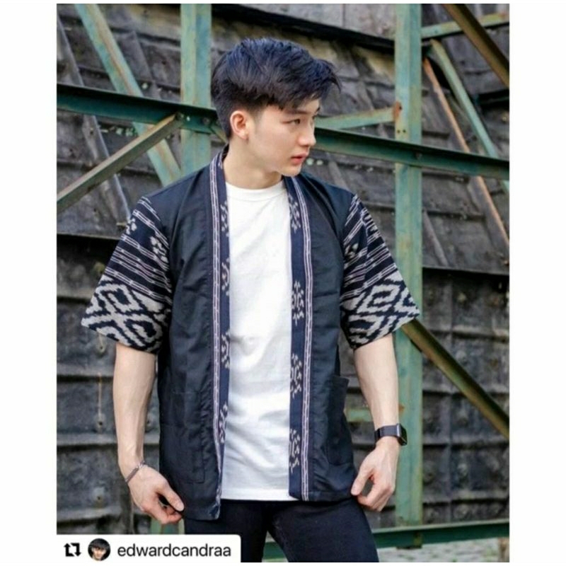 READY STOCK - KIMONO PRIA TENUN ETNIK- BAJU TENUN PRIA - OUTER PRIA