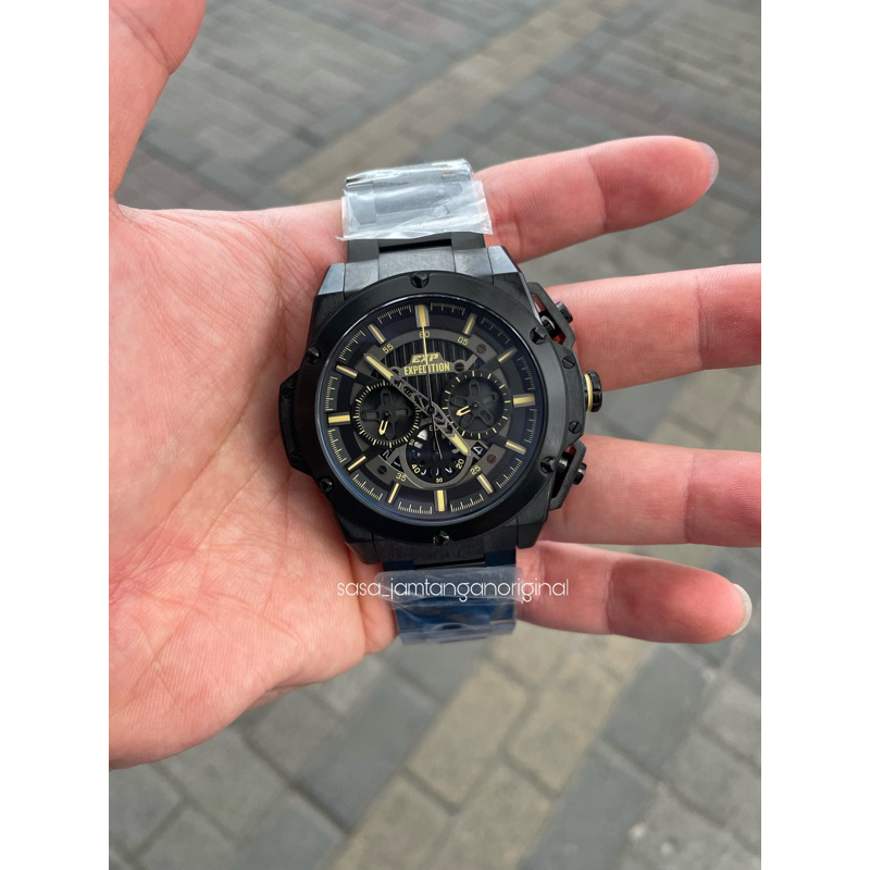 Jam Tangan Expedition E 6830 Original Black Yellow Pria