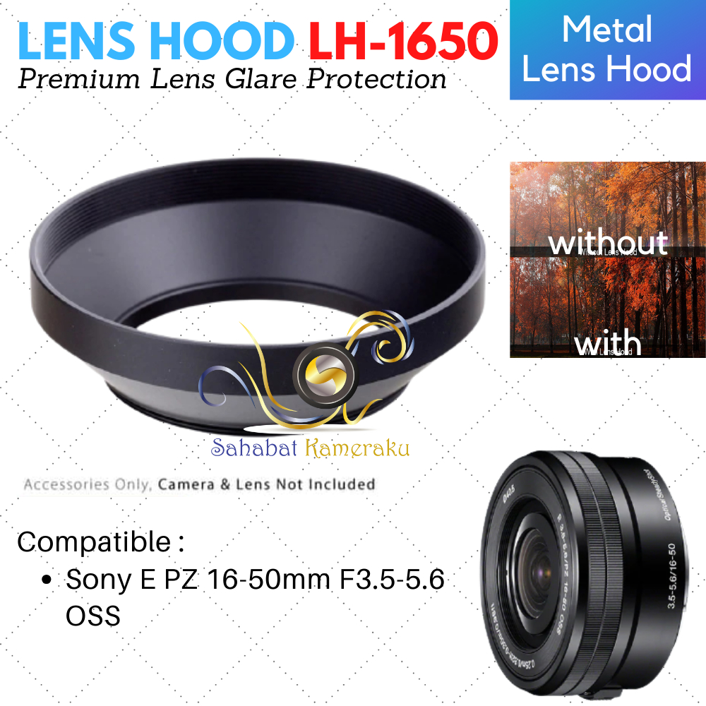Wide Angle Metal Lens Hood Sony A6000 E PZ 16-50mm Lens (diameter 40.5mm) Lensa Kit Sony Alpha a6000