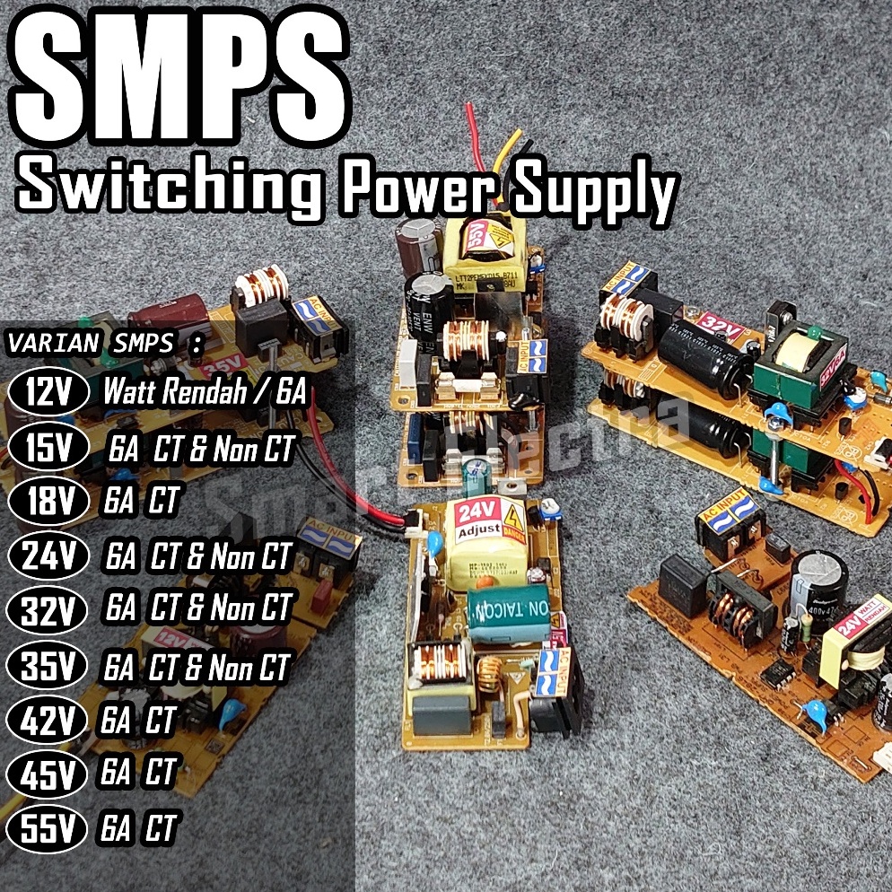 Produk Premium.. SMPS power Supply 12V, 15V, 24V, 32V, 35V, 42V, 45V, dan 55V 6A CT dan NON CT 43