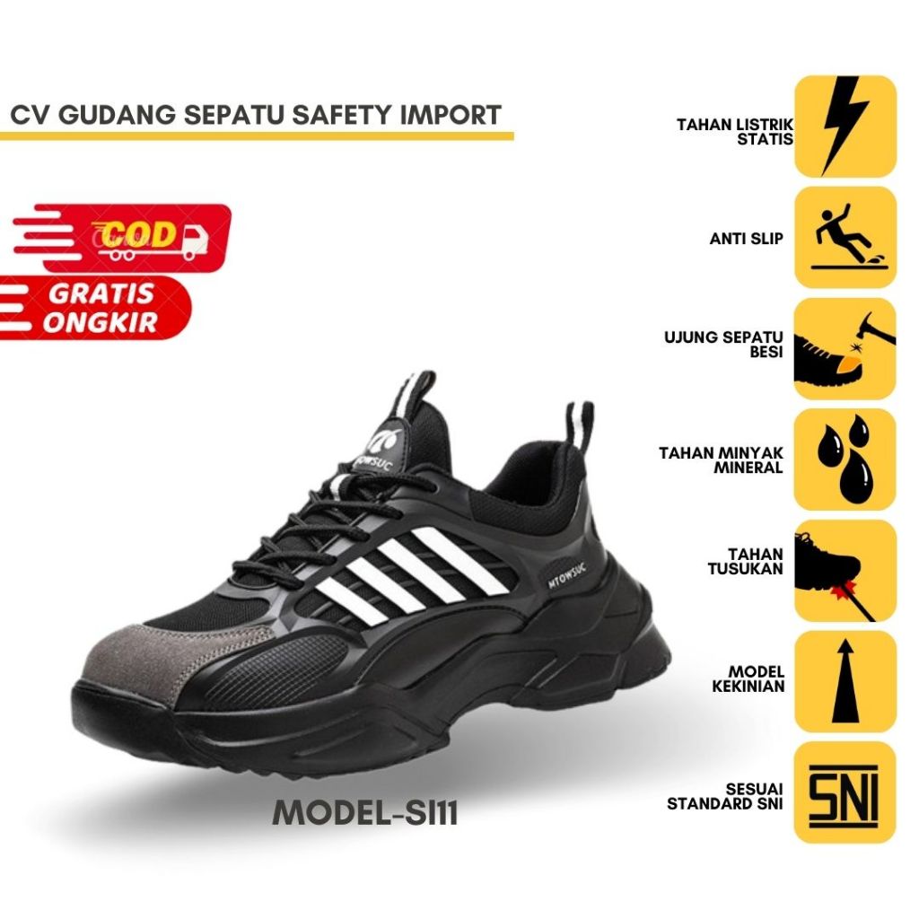 Sepatu Safety Shoes Proyek Import Pria Wanita Original Casual SI11