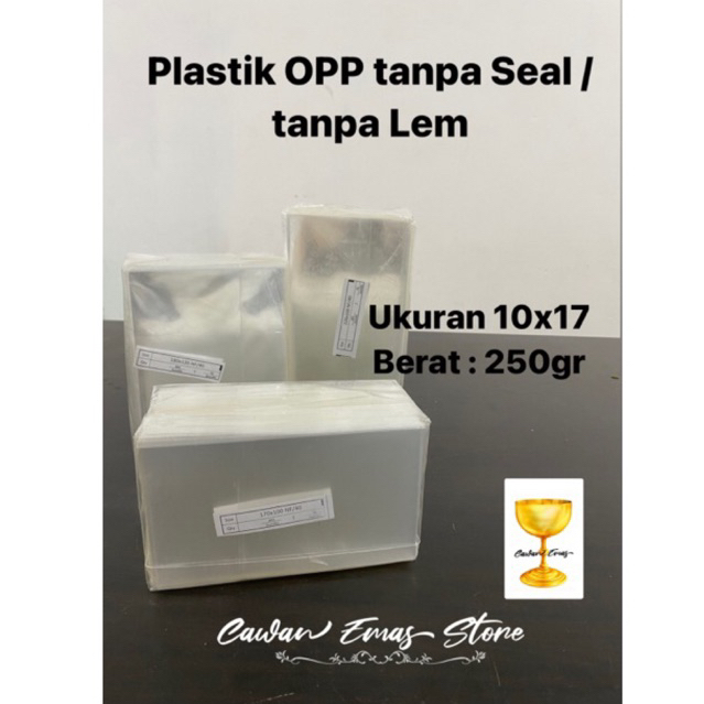 plastik opp tanpa lem 10x 17cm / opp tanpa seal 250gr 40micron