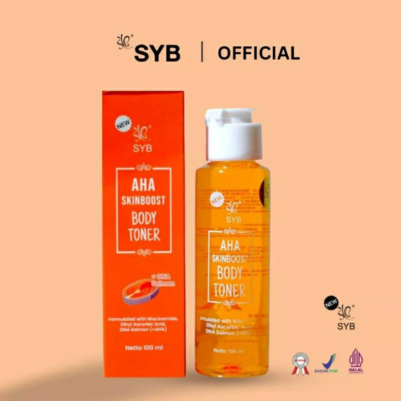 AHA SKINBOOST DNA SALMON BODY TONER 100ML BPOM BY SYB ORIGINAL 100 %