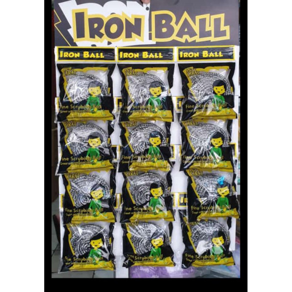 Terlaris 12pcs ( 1 lusin ),SABUT STAINLESS KAWAT CUCI PIRING EKONOMIS / IRON BALL 35 GRAM. 76