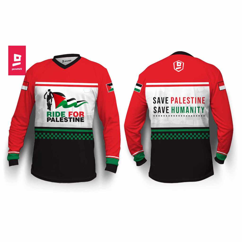 JERSEY PALESTINA - JERSEY SEPEDA DOWNHILL / MTB GENETHICS - JERSEY CUSTOM - DH-PLST-10 - JERSEY DOWN