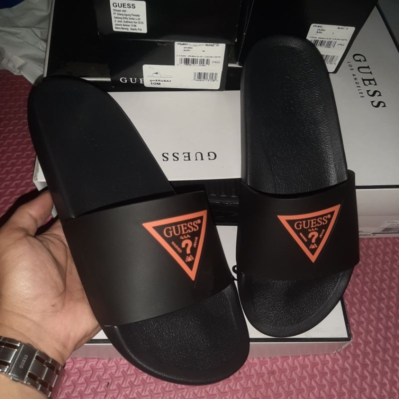 Sandal original Guess white black Limited Edition