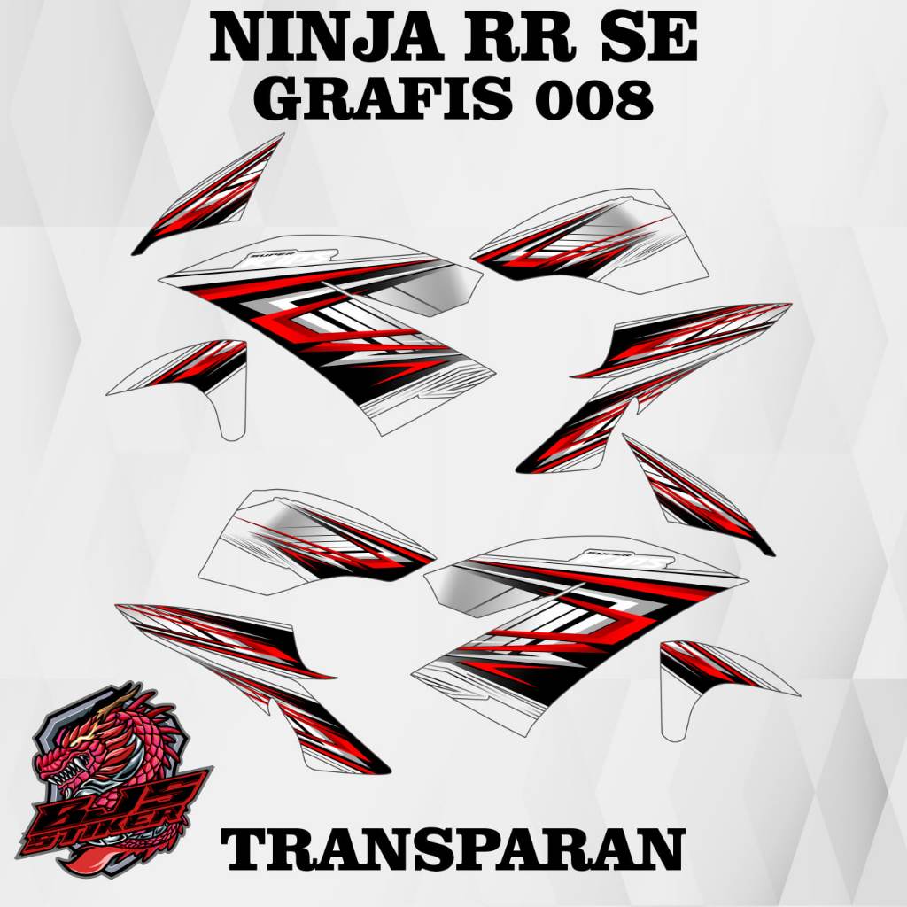 Striping ninja rr - Stiker Decal TRANSPARAN NINJA RR SE GRAFIS 8