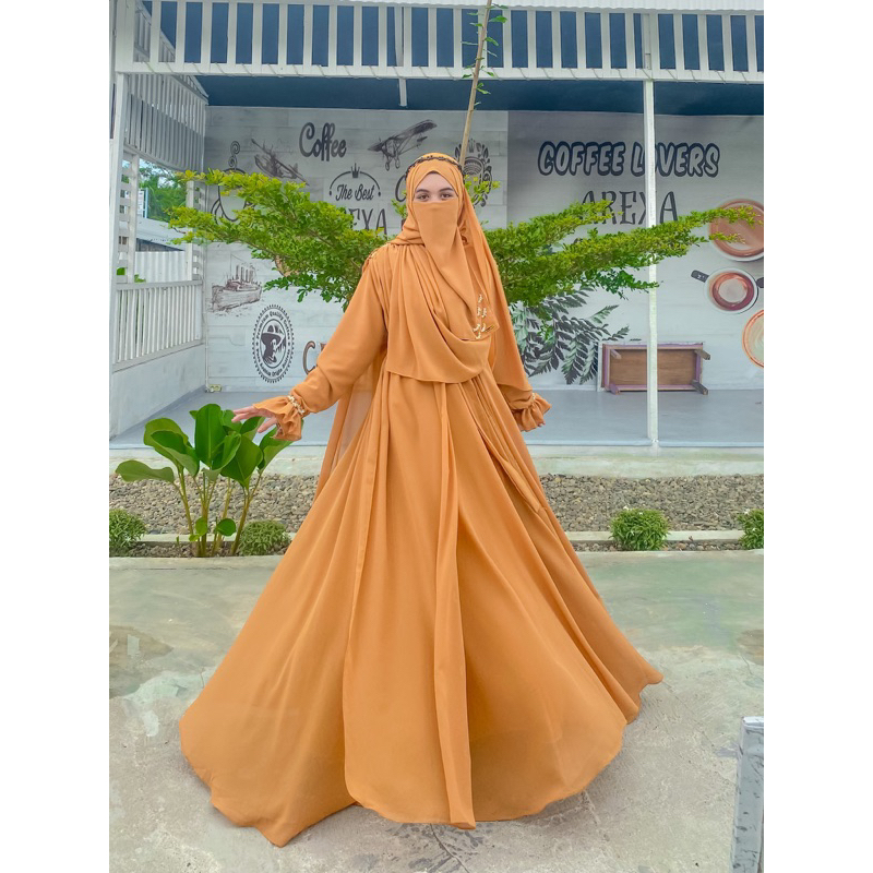 HAJAR QUEEN dress kondangan Gamis simple tapi mewah COD
