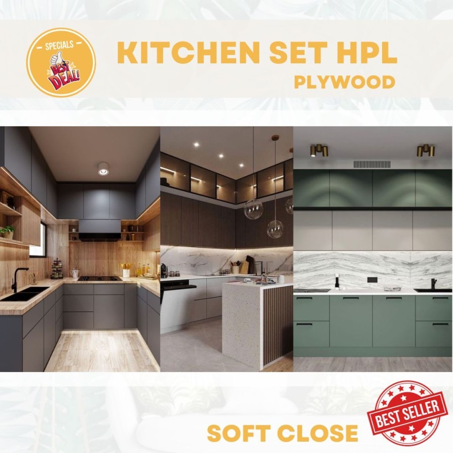 KITCHEN SET HPL TACO - HPL MELAMIN - FURNITURE DAPUR MEWAH DAN MURAH