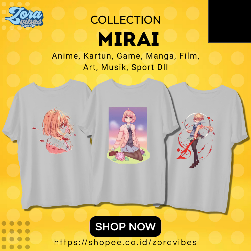 Kaos Anime Mirai Kuriyama