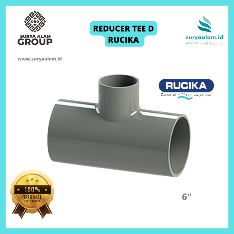 REDUCER TEE D 6” RUCIKA | FITTING PIPA PVC "RUCIKA" | SAMBUNGAN PIPA REDUSER TEE